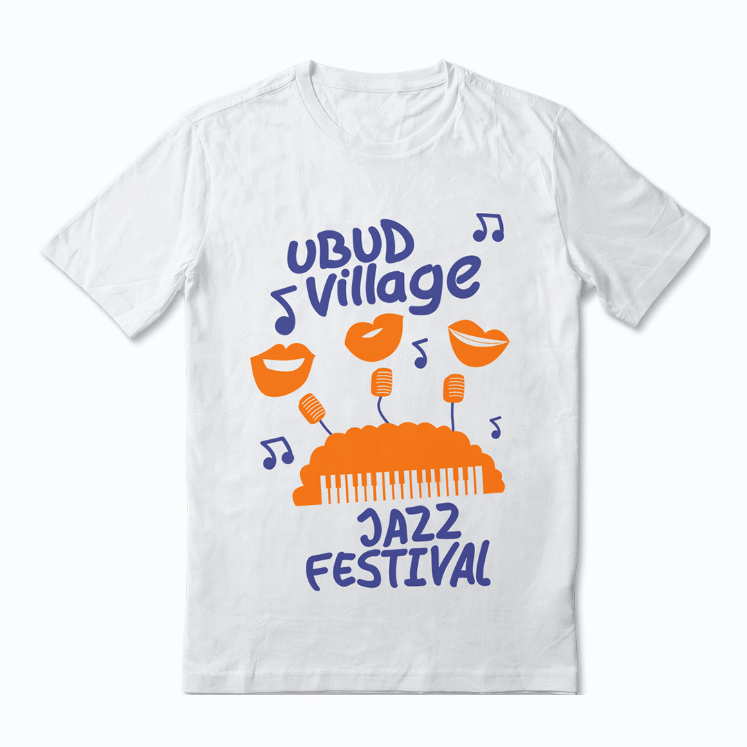 White T-Shirt Piano 2023 Shop Ubud Village Jazz Festival